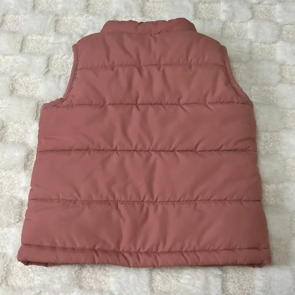 Nike Toddler Girls 12M Pink Puffer Vest Animal Print Full Zip Sleeveless Jacket